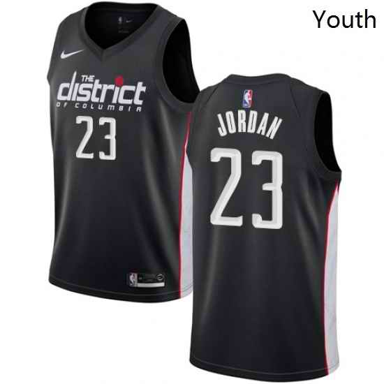 Youth Nike Washington Wizards 23 Michael Jordan Swingman Black NBA Jersey City Edition